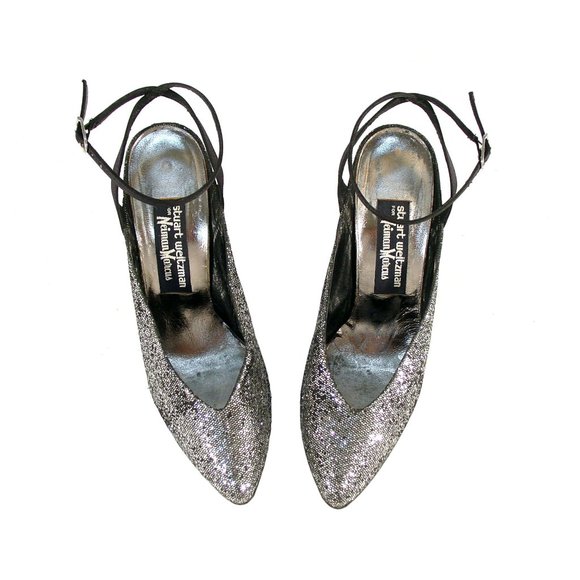 STUART WEITZMAN Neiman Marcus Vintage Glitter Heel - Picture 2 of 8